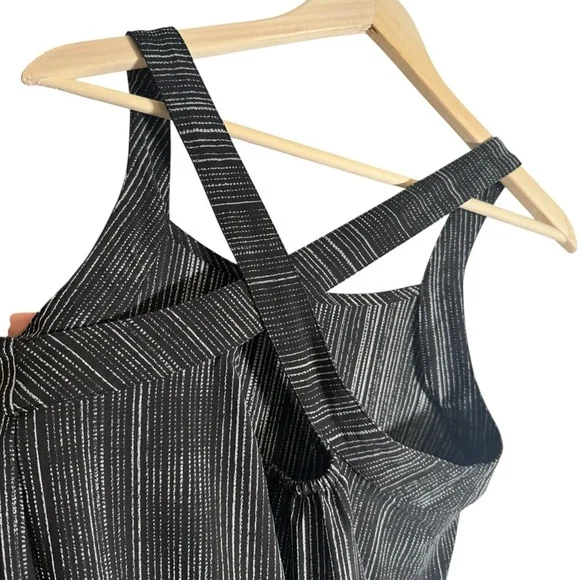 Athleta Arrival Maxi Dress Amara Stripe Black White Athleisure Size Medium - Picture 6 of 7